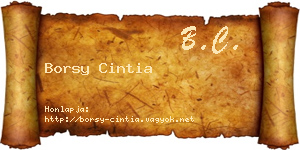 Borsy Cintia névjegykártya